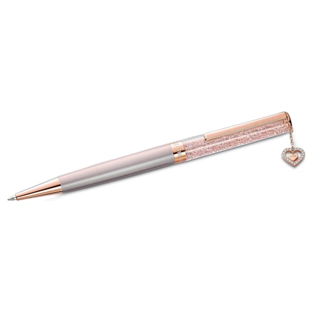 Crystalline ballpoint pen, Heart, Pink, Rose gold-tone plated - Swarovski, 5527536
