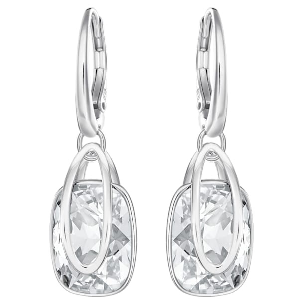 Holding pierced earrings, White, Rhodium plated - Swarovski, 5528487