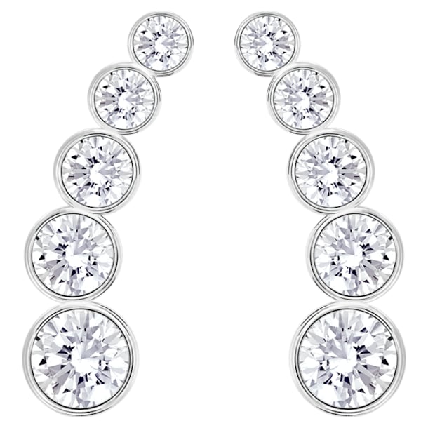 Harley earrings, White, Rhodium plated - Swarovski, 5528502