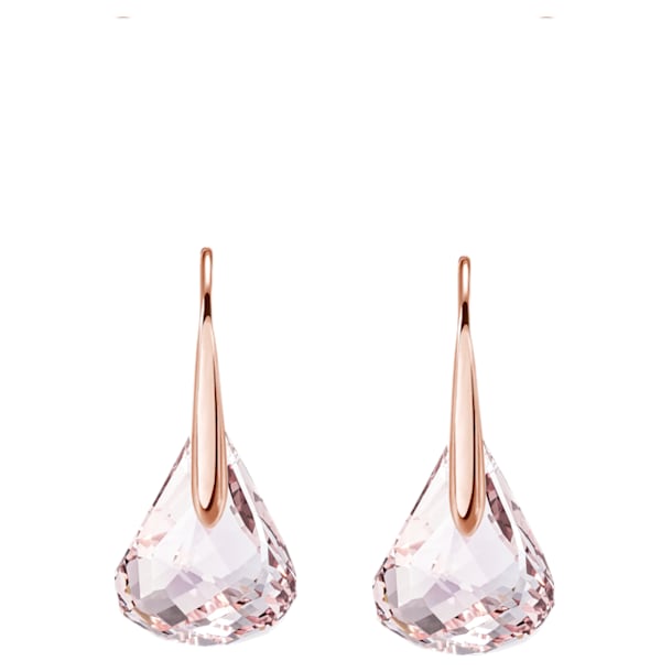Lunar pierced earrings, Pink, Rose-gold tone plated - Swarovski, 5528509