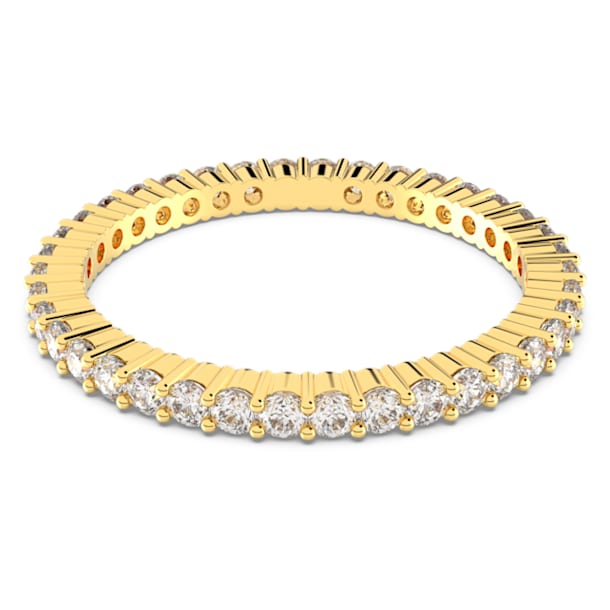 Vittore 戒指, 圆形切割, 白色, 镀金色调 - Swarovski, 5530902