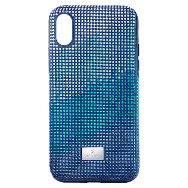 스와로브스키 Swarovski Crystalgram Smartphone Case with Bumper, iPhone X/XS, Blue