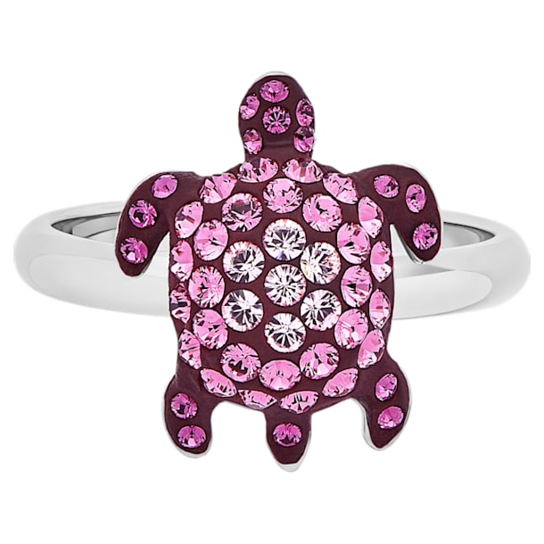 Mustique Sea Life Turtle Ring, Small, Pink, Palladium plated - Swarovski, 5533765