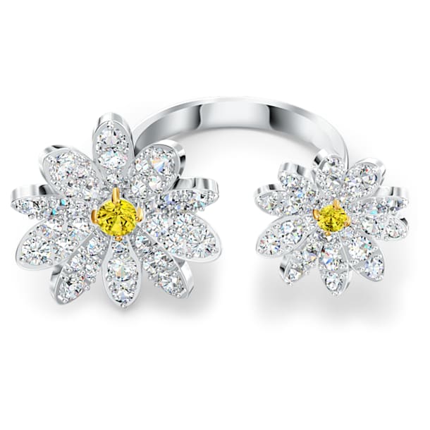 Ανοιχτό δαχτυλίδι Eternal Flower, Λουλούδι, Κίτρινο, Φινίρισμα από διάφορα μέταλλα - Swarovski, 5534941