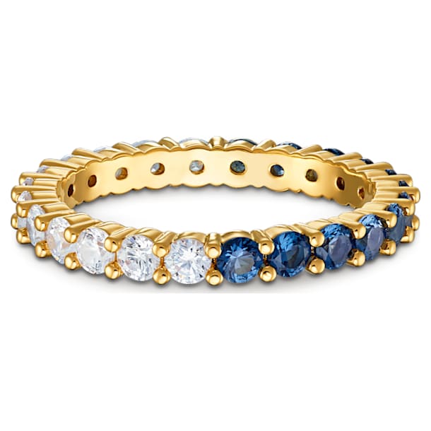 Vittore Half XL ring, Blue, Gold-tone plated - Swarovski, 5535211