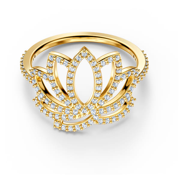 Δαχτυλίδι Swarovski Symbolic Lotus, λευκό, επιχρυσωμένο σε χρυσή απόχρωση - Swarovski, 5535595