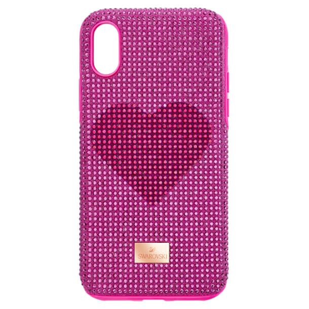 Pouzdro na chytrý telefon Crystalgram Heart, Srdce, iPhone® X/XS, Růžová - Swarovski, 5536634