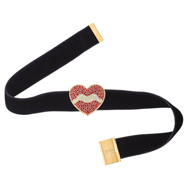 COOLSTEELANDBEYOND - Collana Statement Donna, Girocollo Choker In Lega Con Perline Cristallo E Catena Intrecciata, Chiusura Magnetica, Colori Blu E Nero, 52 Cm, 51g