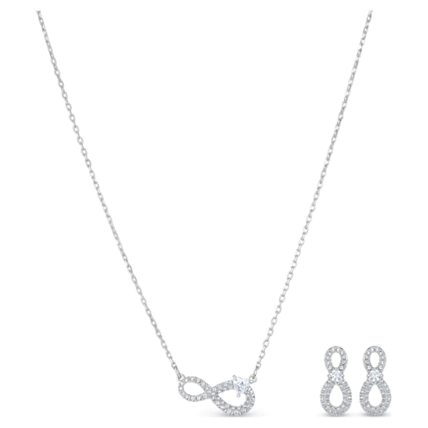 Swarovski Infinity set, Infinity, White, Rhodium plated - Swarovski, 5540702