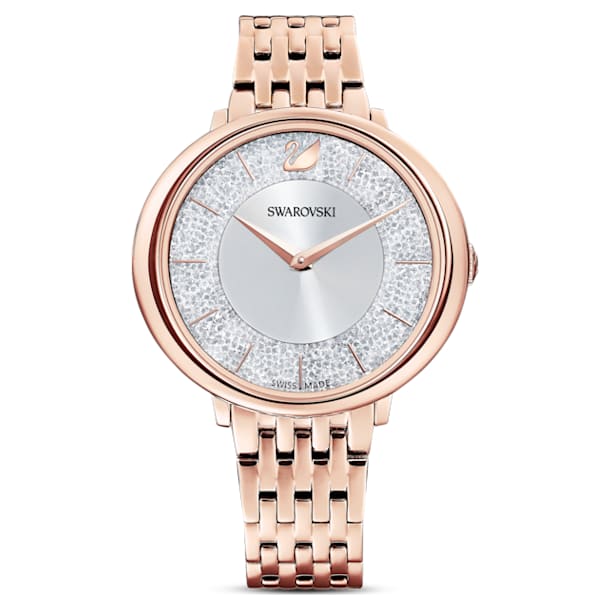Relógio Crystalline Chic, Pulseira de metal, Tom ouro rosa, Acabamento em rosa dourado - Swarovski, 5544590