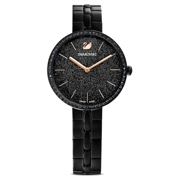 Cosmopolitan watch, Metal bracelet, Black, Black finish - Swarovski, 5547646