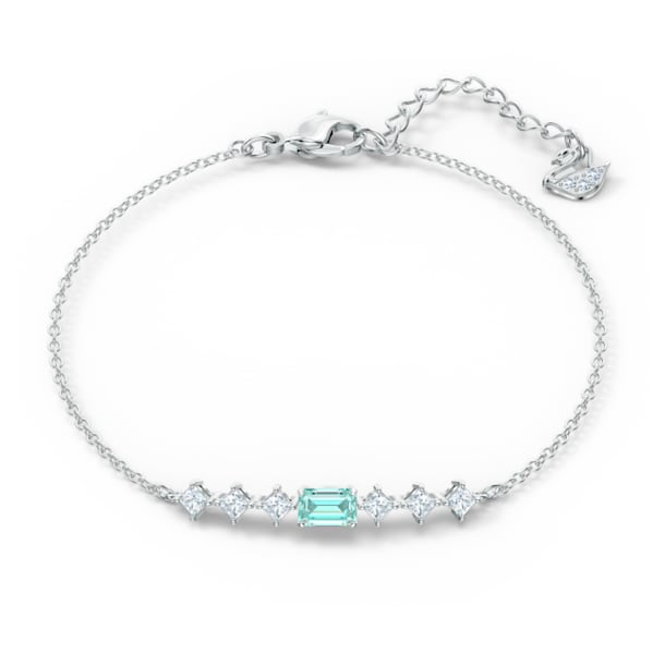 Attract Rectangular bracelet, Blue, Rhodium plated - Swarovski, 5556732