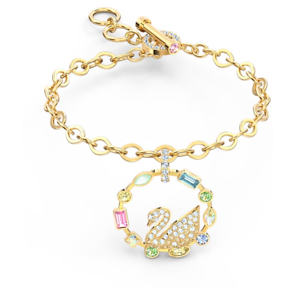 Rainbow Swan Bracelet, Gold-tone plated - Swarovski, 5559304