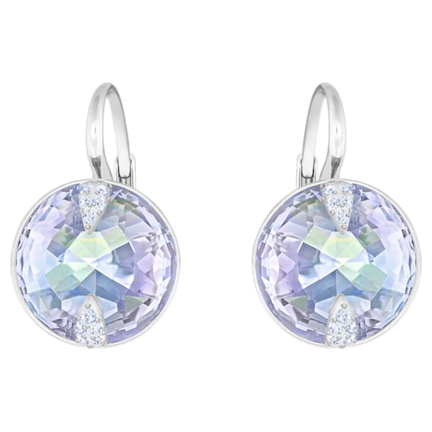 Globe drop earrings, Blue, Rhodium plated - Swarovski, 5559860