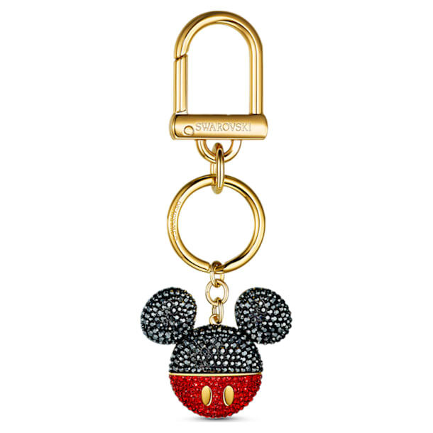 Mickey bag charm, Black, Gold-tone plated - Swarovski, 5560954