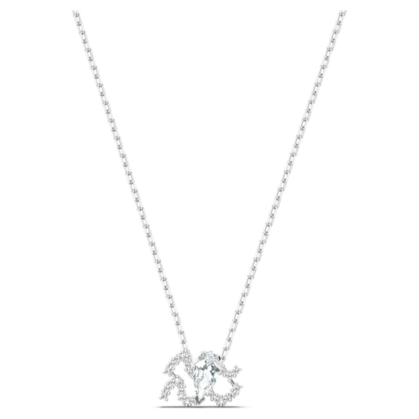 Zodiac II 链坠, 水瓶座, 白色, 混合金属润饰 - Swarovski, 5561421