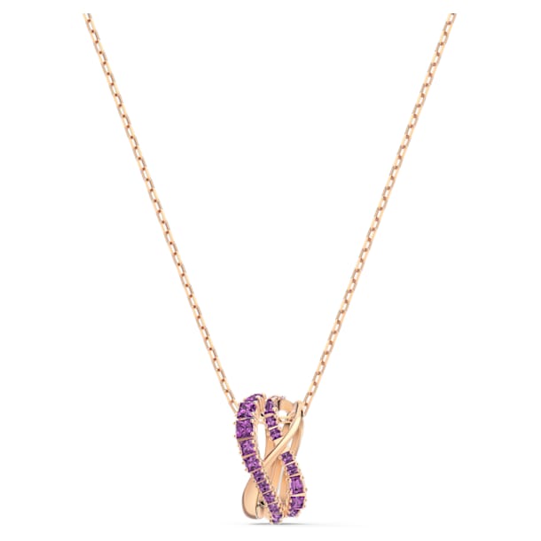 Twist pendant, Purple, Rose gold-tone plated - Swarovski, 5563907