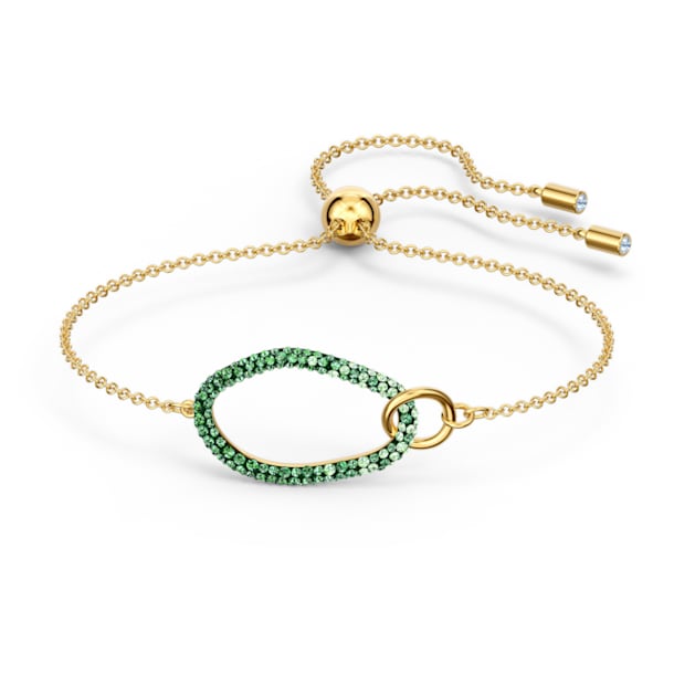 The Elements bracelet, Earth element, Green, Gold-tone plated - Swarovski, 5563935