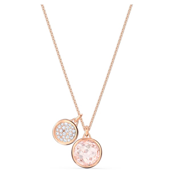 Tahlia pendant, Round, Pink, Rose gold-tone plated - Swarovski, 5564908