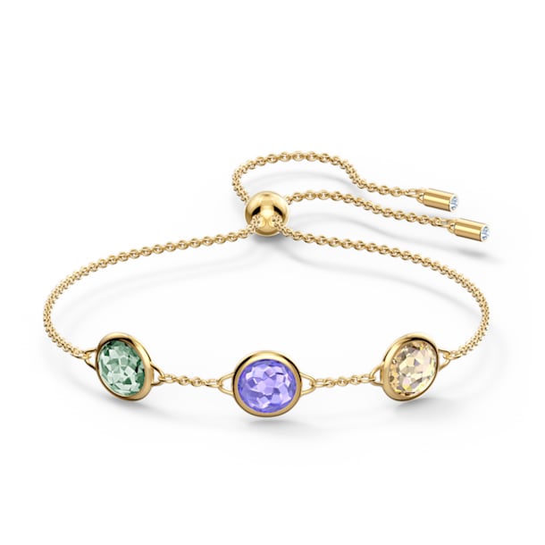 Tahlia bracelet, Round, Multicolored, Gold-tone plated - Swarovski, 5565550