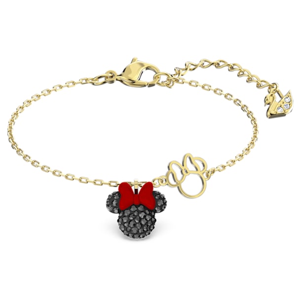 Minnie bracelet, Black, Gold-tone plated - Swarovski, 5566690