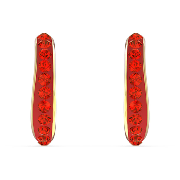 스와로브스키 귀걸이 Swarovski The Elements earrings, Fire element, Red, Gold-tone plated