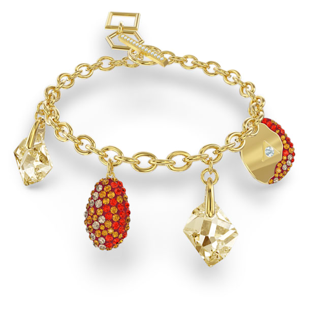 The Elements bracelet, Fire element, Red, Gold-tone plated - Swarovski, 5567361