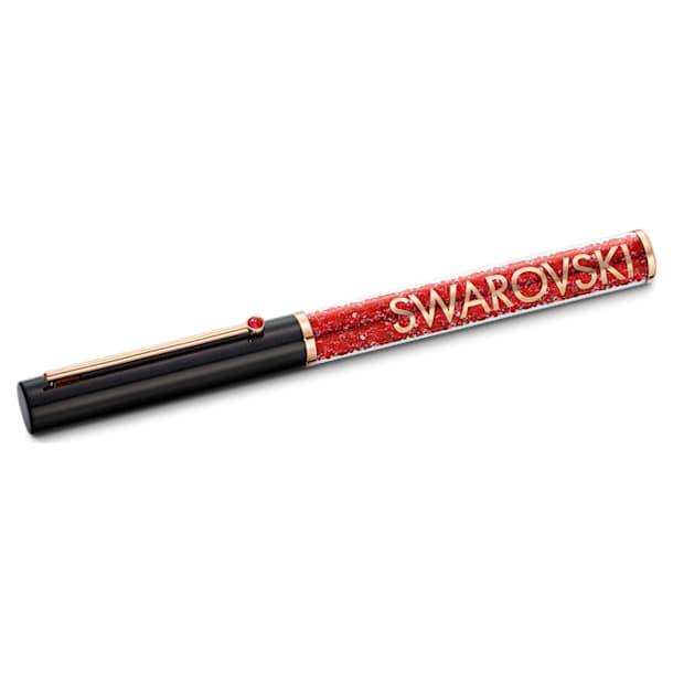 Crystalline Gloss ballpoint pen, Black and red, Rose gold-tone plated - Swarovski, 5568754