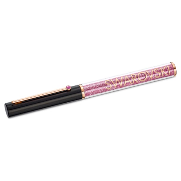 Crystalline Gloss ballpoint pen, Black and pink, Rose-gold tone plated - Swarovski, 5568755