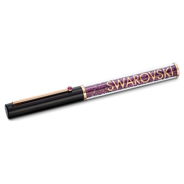 Crystalline Gloss ballpoint pen, Black and purple, Rose gold-tone plated - Swarovski, 5568758