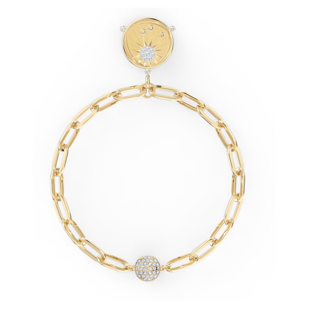 The Elements bracelet, Fire element, sun, White, Gold-tone plated - Swarovski, 5572640