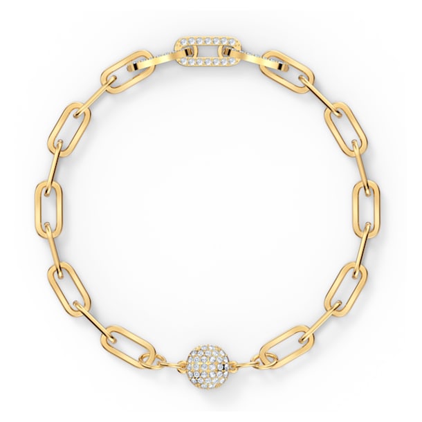 The Elements bracelet, White, Gold-tone plated - Swarovski, 5572652