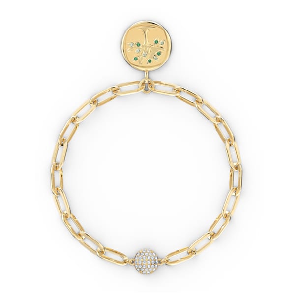 The Elements bracelet, Earth element, tree, Green, Gold-tone plated - Swarovski, 5572653