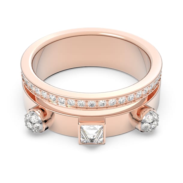 Δαχτυλίδι Thrilling, Λευκό, Επιμετάλλωση σε ροζ χρυσαφί τόνο - Swarovski, 5572917