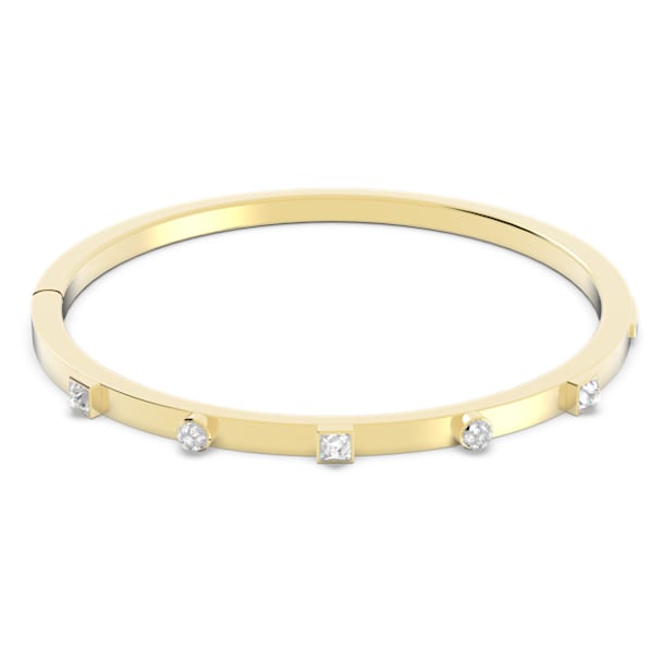Thrilling bangle, Small, White, Gold-tone plated - Swarovski, 5572932