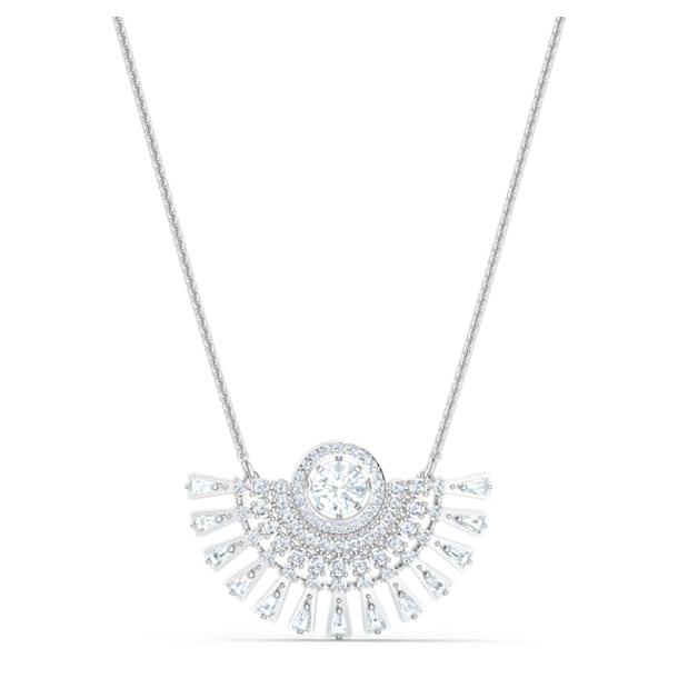 Swarovski Sparkling Dance Dial Up necklace, Medium, White, Rhodium plated - Swarovski, 5573694