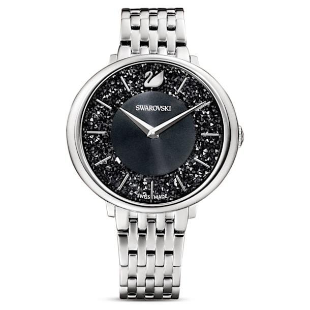 Crystalline Chic Uhr, Metallarmband, Schwarz, Edelstahl - Swarovski, 5587527
