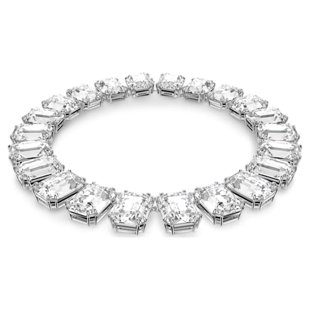 Millenia necklace, Octagon cut, White, Rhodium plated - Swarovski, 5599149