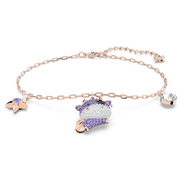 Little bracelet, Ox, Purple, Rose-gold tone plated - Swarovski, 5599156