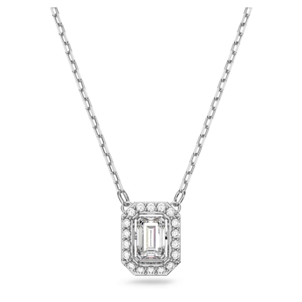 Millenia necklace, Octagon cut, White, Rhodium plated - Swarovski, 5599177