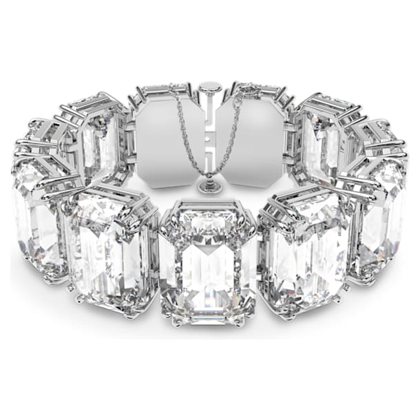 Millenia bracelet, Octagon cut crystals, White, Rhodium plated - Swarovski, 5599192