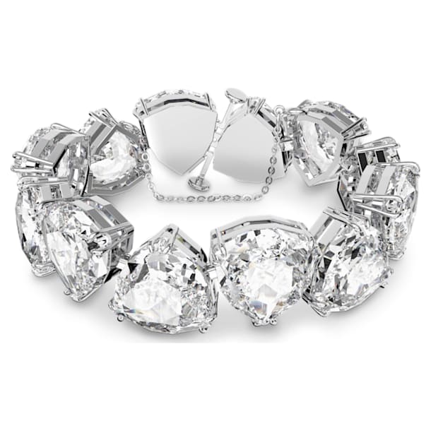 Bracelet Millenia, Cristal taille trillion, Blanc, Métal rhodié - Swarovski, 5599194