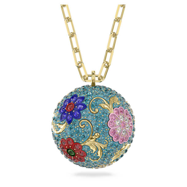 Flower of Fortune pendant, Flower, Multicolored, Gold-tone plated - Swarovski, 5599484