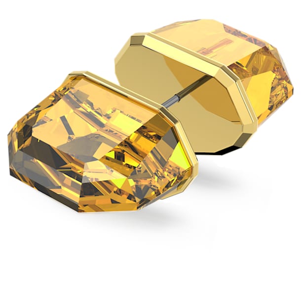 Pendiente de botón Lucent, Individual, Amarillo, Baño tono oro - Swarovski, 5600253