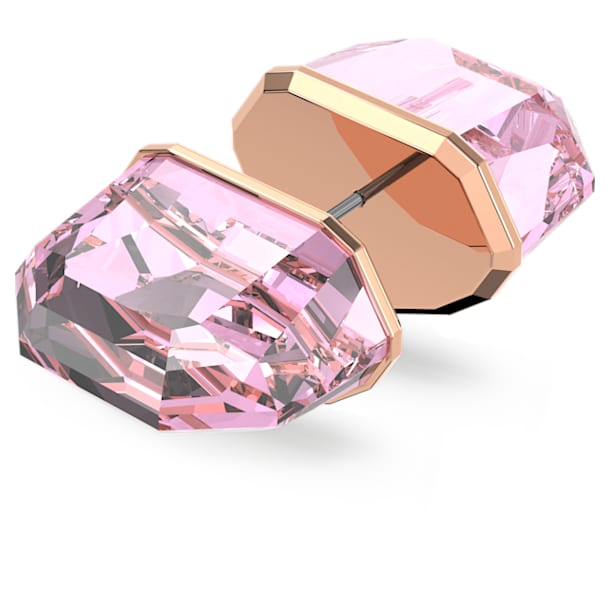 Lucent stud earring, Single, Pink, Rose-gold tone plated - Swarovski, 5600254