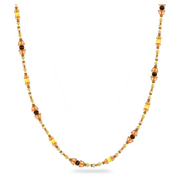Somnia necklace, Extra long, Brown, Gold-tone plated - Swarovski, 5600790