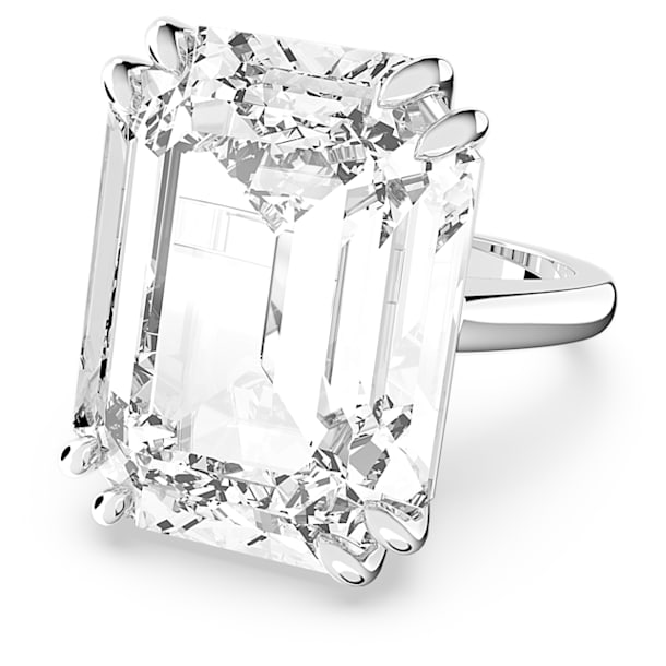 Mesmera 個性戒指, 八角形切割Swarovski 水晶, 白色, 鍍白金色 - Swarovski, 5600855