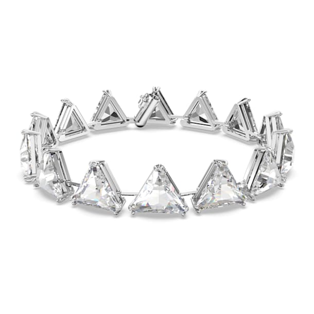 Millenia bracelet, Spike triangle cut crystals, White, Rhodium plated - Swarovski, 5600864