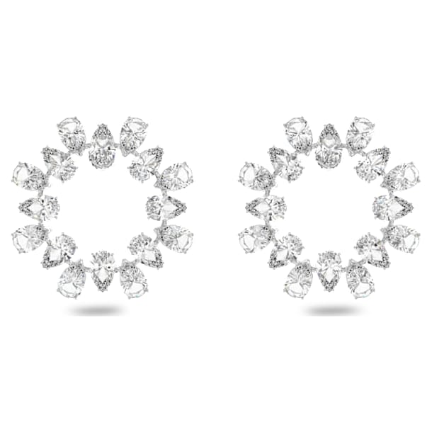 Anneaux d'oreilles Millenia, Cercle, Taille poire, Medium, Blanches, Métal rhodié - Swarovski, 5601509 Anneaux d'oreilles Millenia, Cercle, Taille poire, Medium, Blanches, Métal rhodié - Swarovski, 5601509
