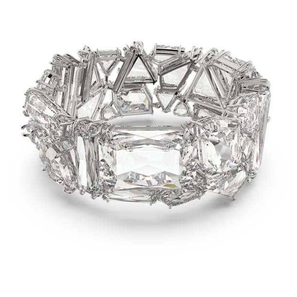 Mesmera bracelet, Oversized crystals, White, Rhodium plated - Swarovski, 5601530